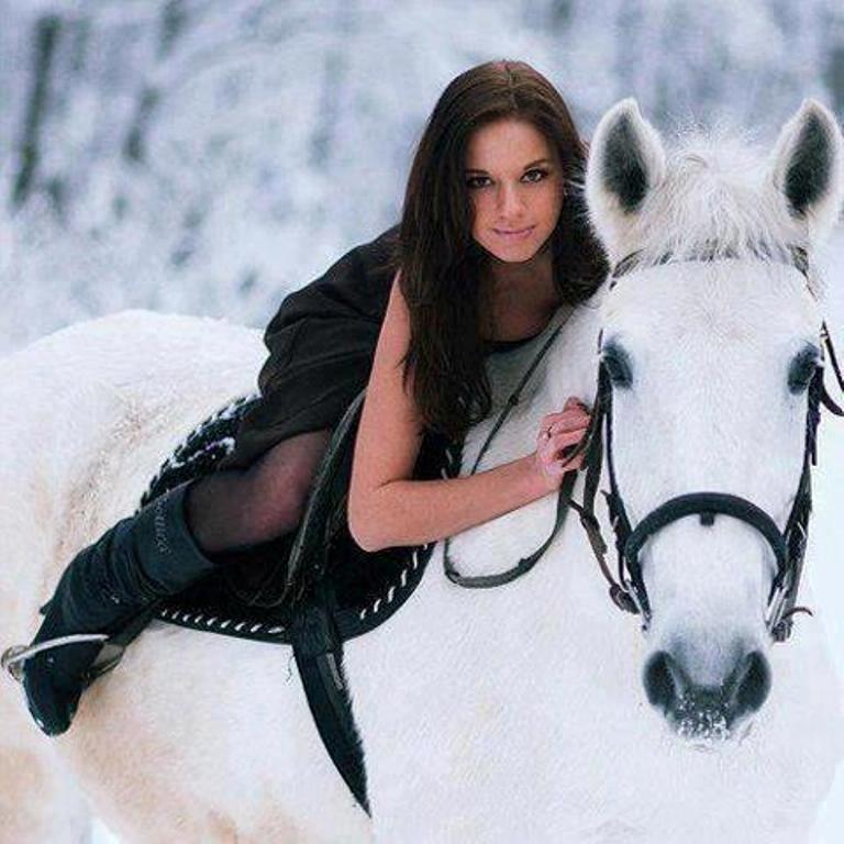 Riding on a white horse